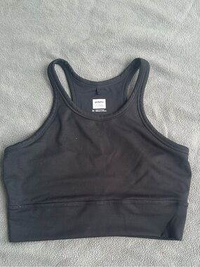 Prana Black Racerback Crop Sports Top With Built in Bra